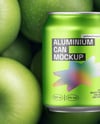 8.5oz Drink Can on a Stack of Green Apples Mockup