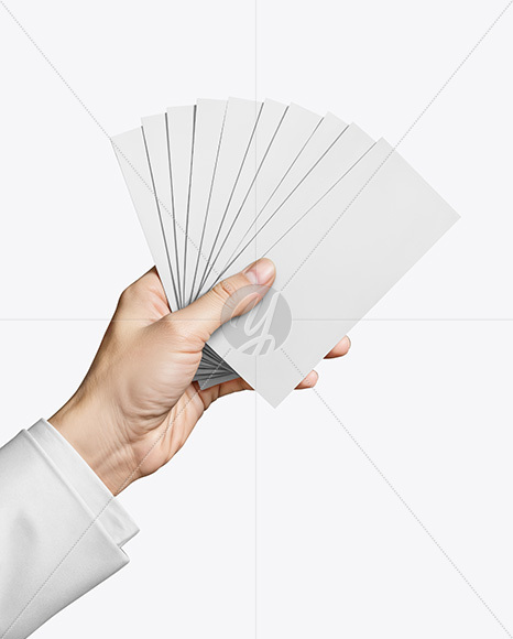 Ten Banknotes in a Hand Mockup