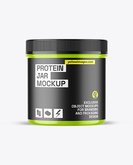 Glossy Protein Jar Mockup