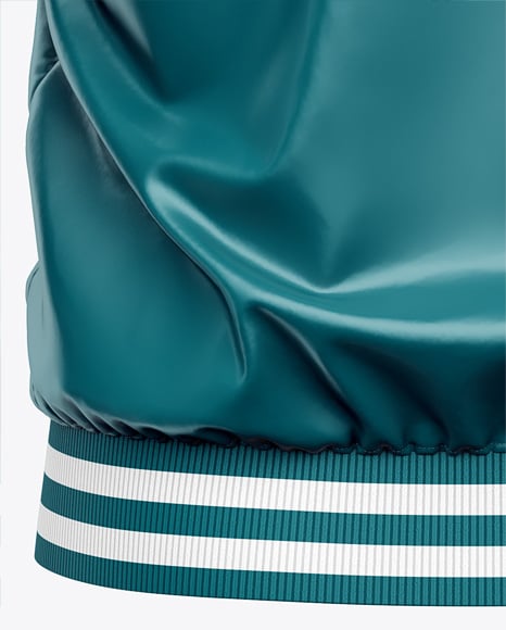 Satin Varsity Zip-Up Jacket Mockup