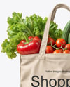 Shopper Bag with Vegetables Mockup