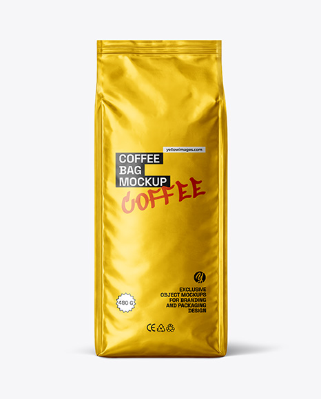 Metallic Coffee Bag Mockup