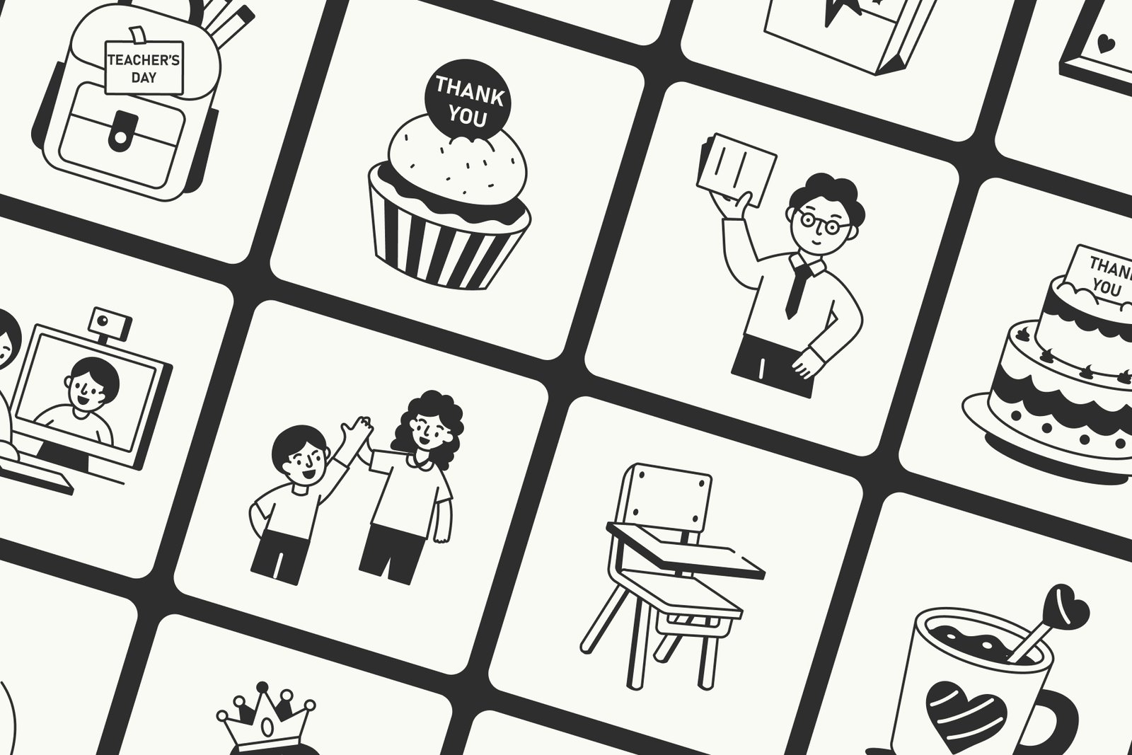 Happy Teachers Day Drawing Set