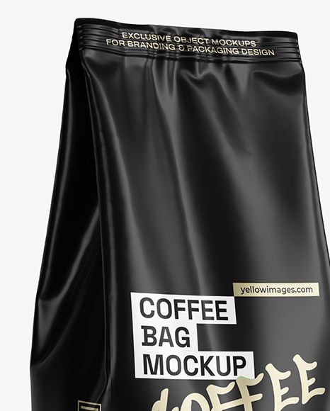 Matte Coffee Bag Mockup - Half Side view