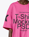 Afro-American Woman Wearing Oversized T-Shirt & Sweatpants Mockup