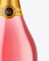 Clear Glass Pink Champagne Bottle Mockup
