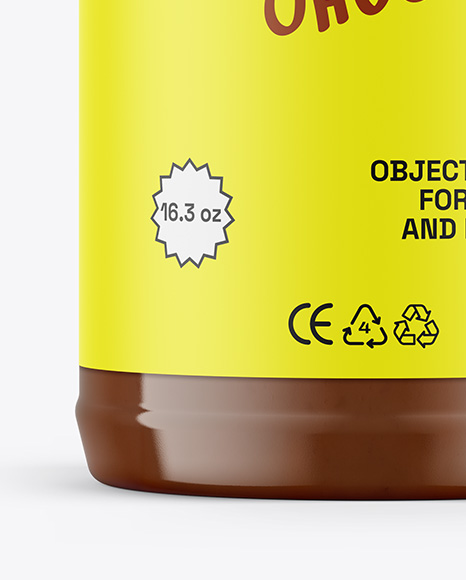 Jar With Chocolate Peanut Butter Mockup
