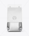Glossy Metallic Package with Paper Label Mockup