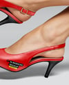 Pair of Slingbacks on Woman's Legs Mockup
