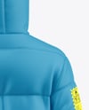 Men's Long Hooded Down Jacket Mockup - Back View