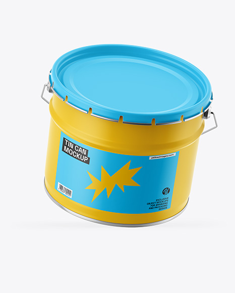 Matte Tin Can w Metallic Handle Mockup