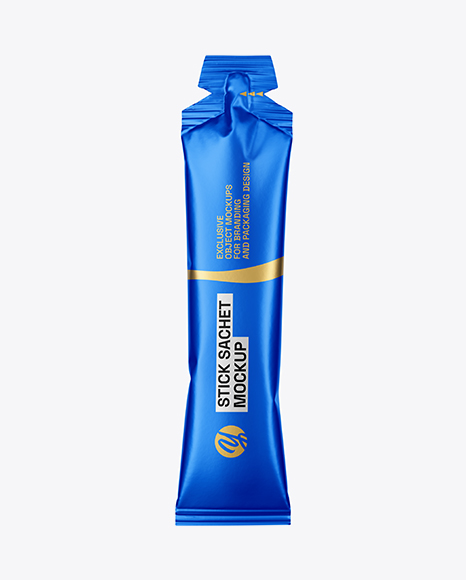 Metallic Stick Sachet Mockup - Front View