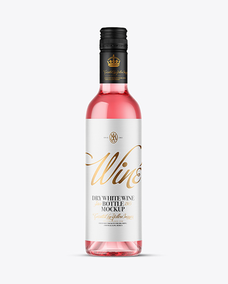 Clear Glass Pink Wine Bottle Mockup - Packaging mockups