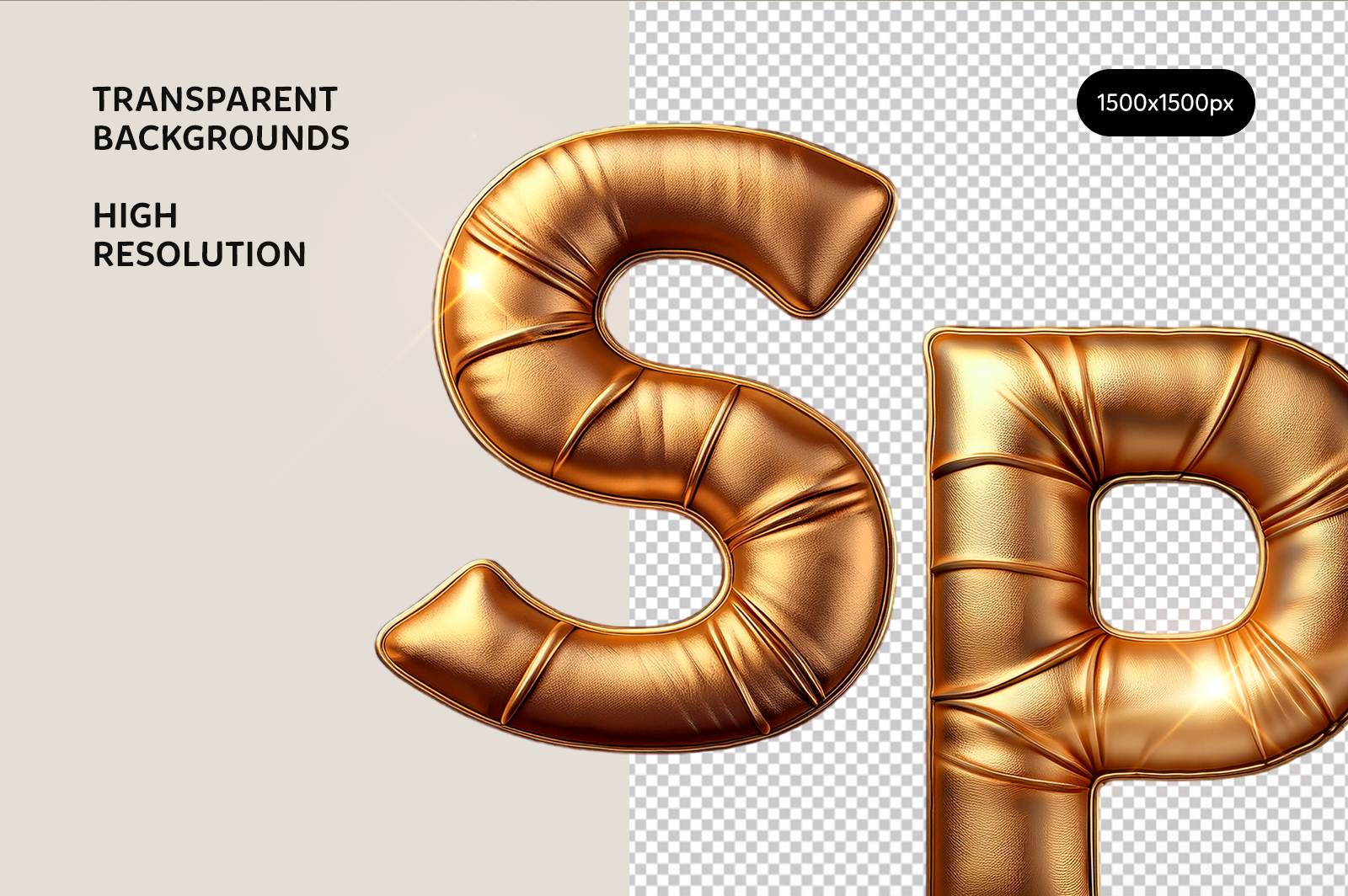 Mister Gold Font: Geometric Gold Pillow Leather Alphabet