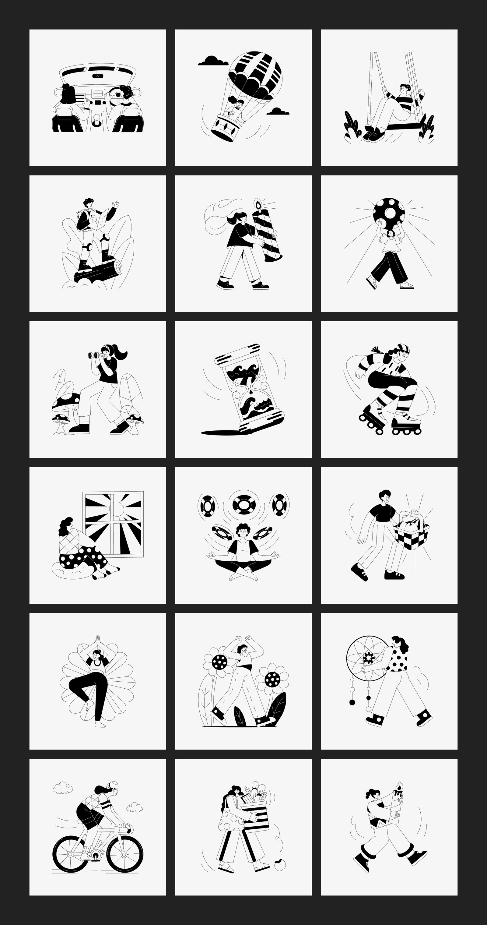 Monochrome Illustration Set