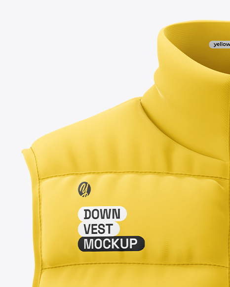 Matte Down Vest Mockup – Front View