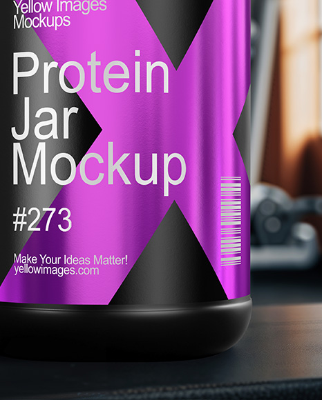 Black Protein Jar Mockup