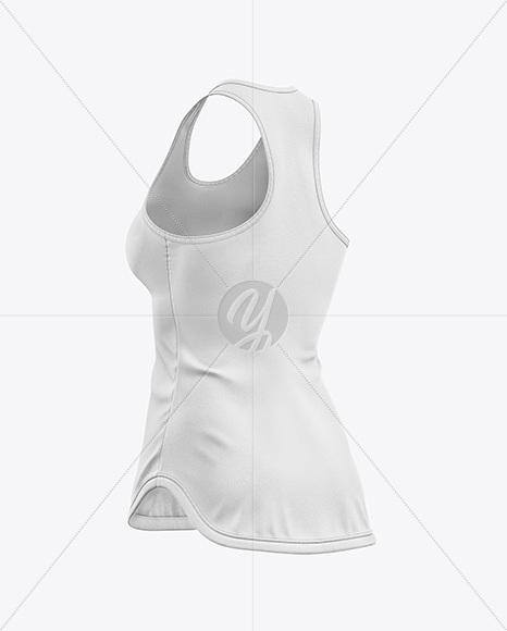 Women's Tank Top Mockup - Back Half Side View