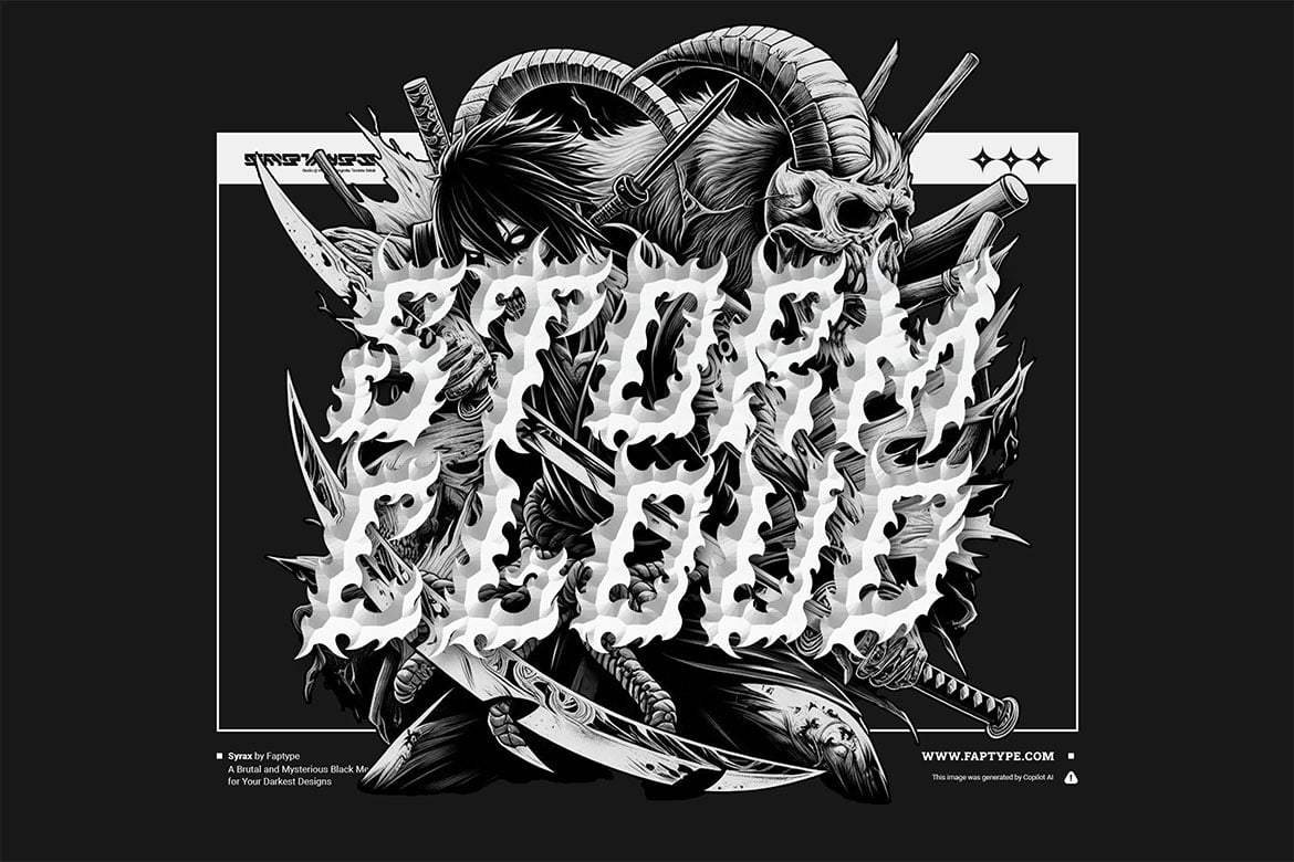 Syrax | Brutal Black Metal Typeface
