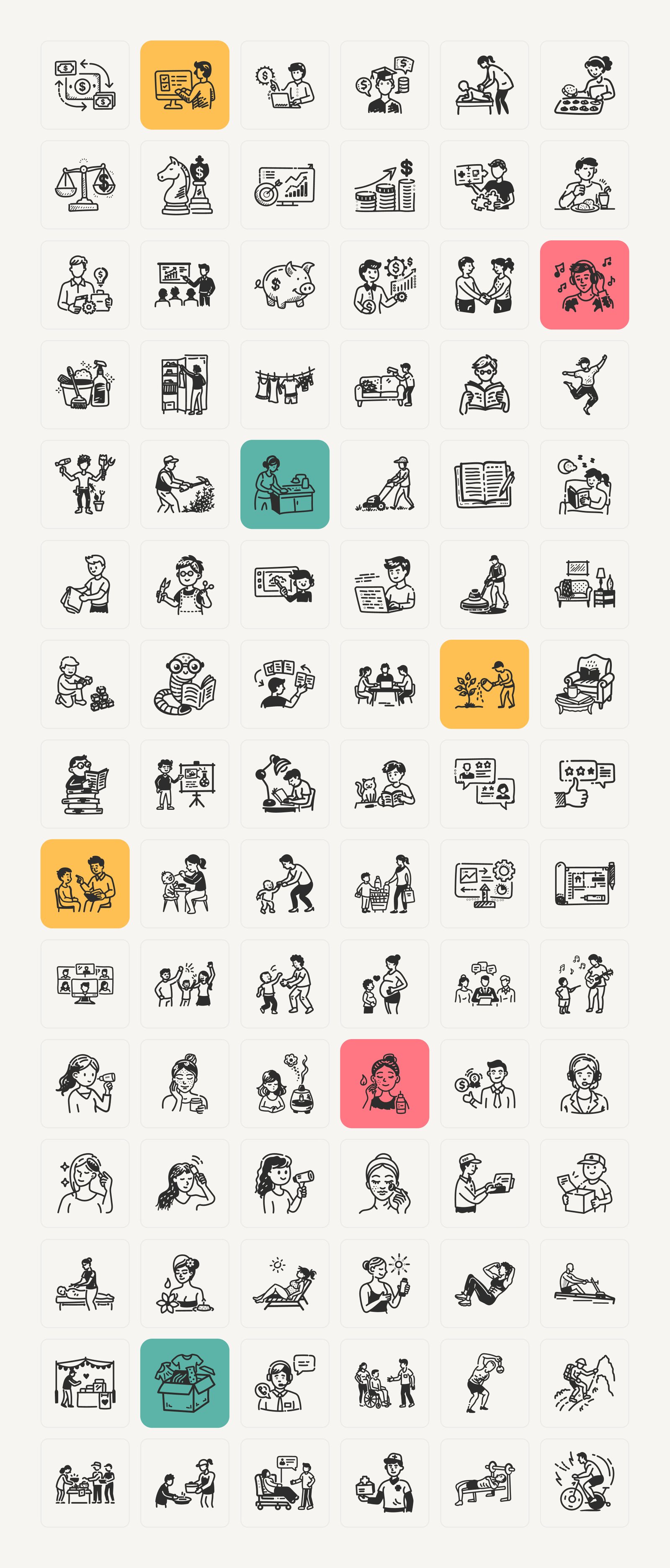 Daily Lifestyle Icon Set