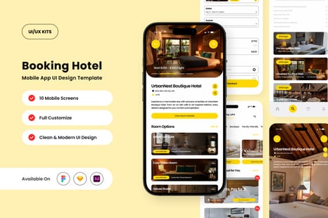 Hoteza – Hotel Booking App Design Template