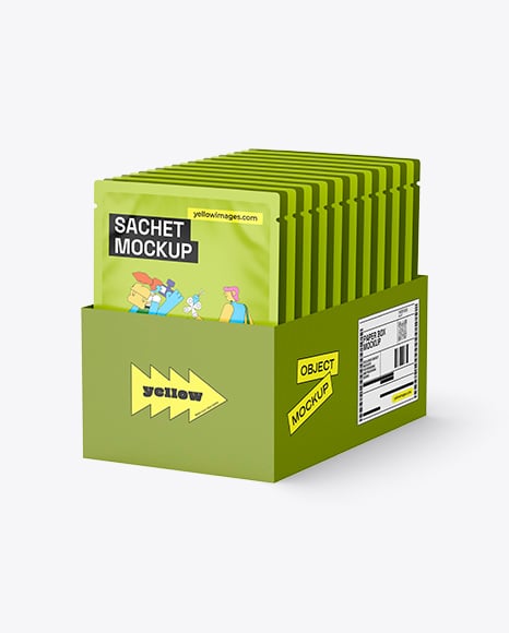 Carton Box With Sachets Mockup - Blank+realistic+cardboard+box+mockup,+black+paper+package+...