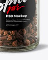 Clear Glass Jar with Whole Cloves Mockup