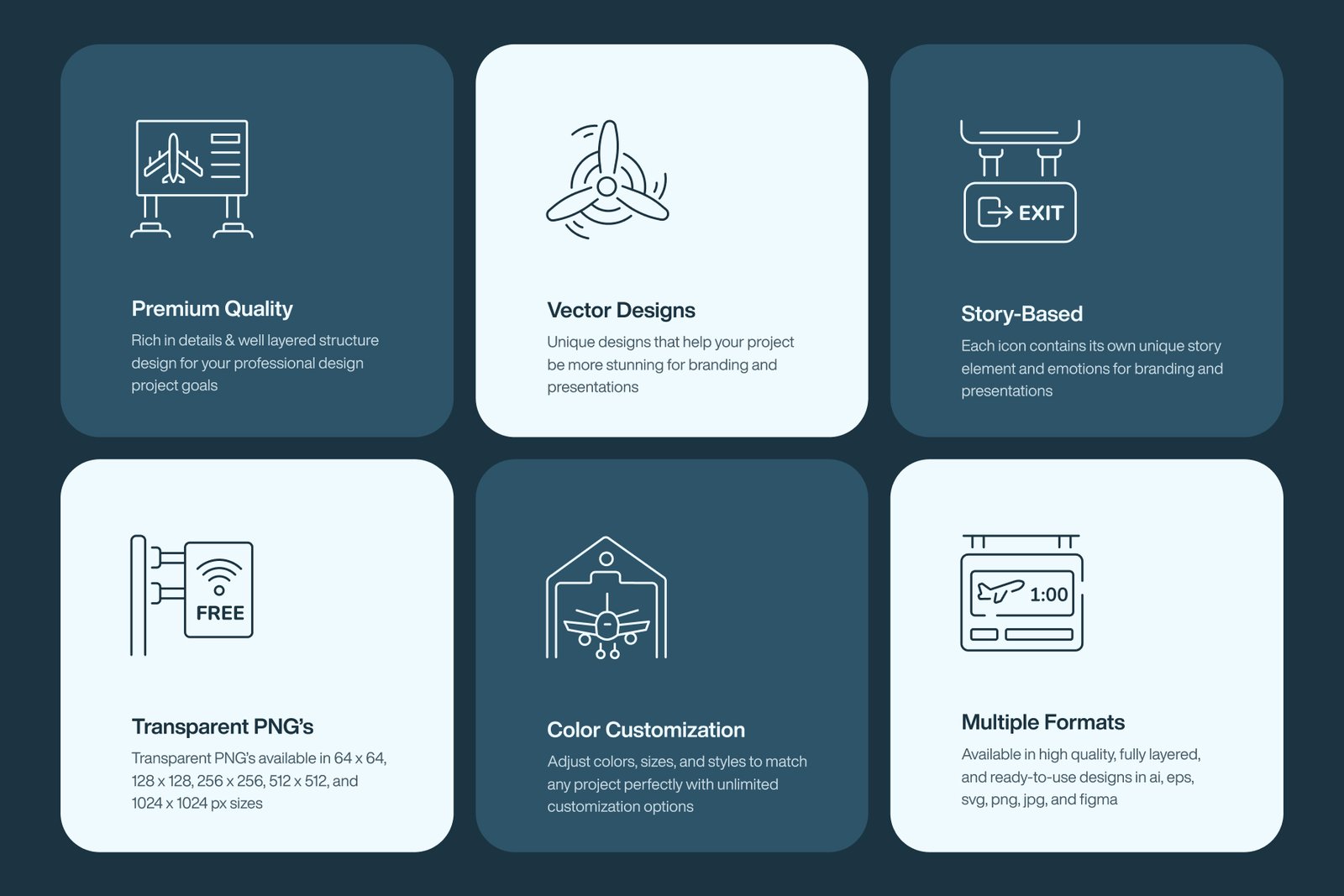 Airport Icon Art Set
