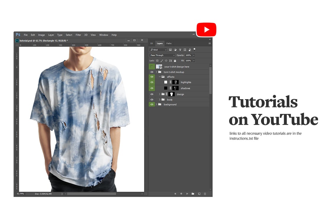 Torn T-shirt Mockups