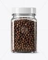 Square Spice Jar with Whole Black Pepper Mockup