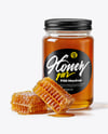 Glass Jar with Wildflower Honey Mockup