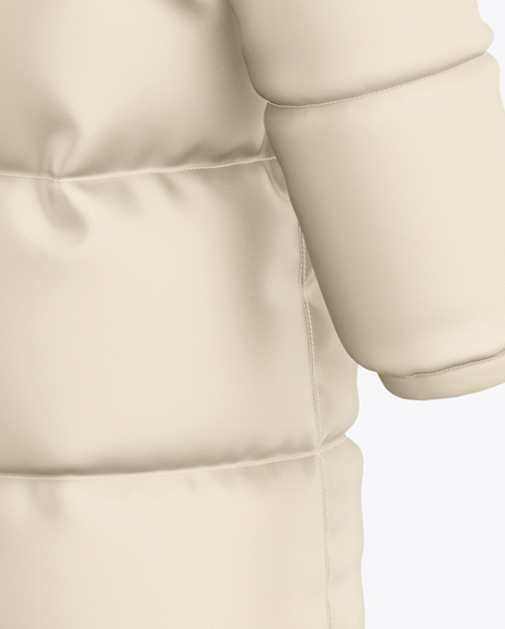 Men's Long Down Jacket Mockup - Back Half Side View