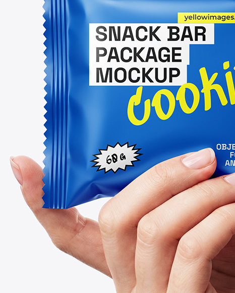 Matte Snack Pack in a Hand Mockup