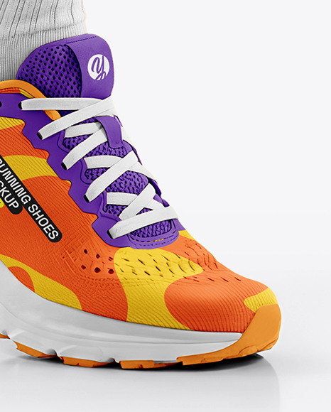 Running Shoes on Women's Legs Mockup