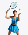 Woman Wearing Tennis Uniform Mockup