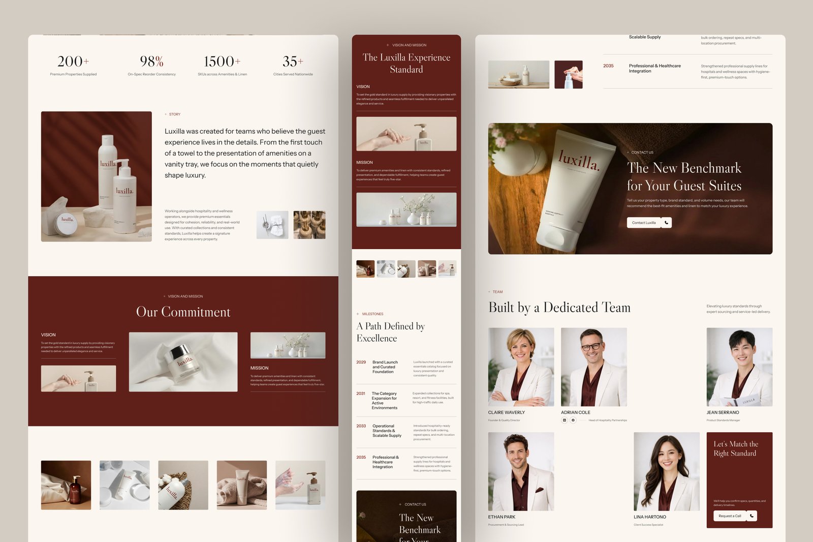 Luxilla - Hospitality E-Commerce Website UI Figma Template