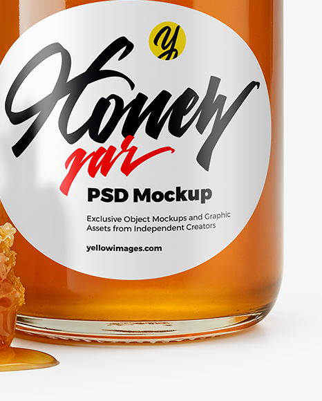 Glass Jar with Sage Honey Mockup