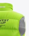 Matte Down Vest Mockup – Back Side View