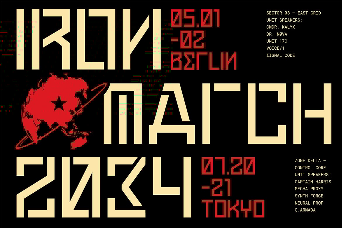 Kombate – Sci-Fi Propaganda Display Font