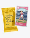 Glossy Trading Card Pack with Card Mockup