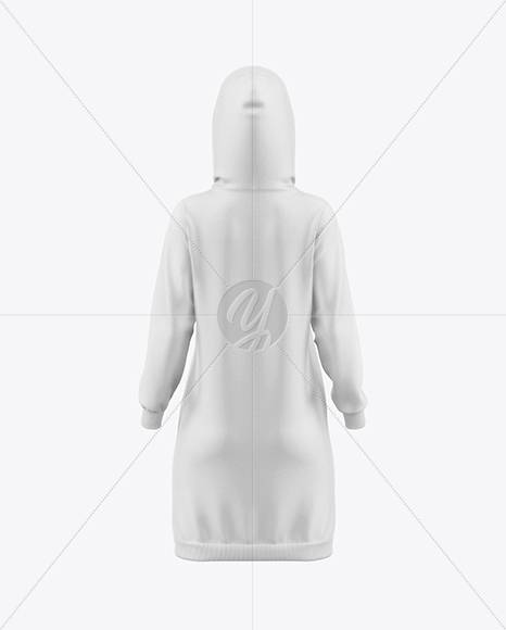 Women Cotton Hoodie Dress Mockup - Back View