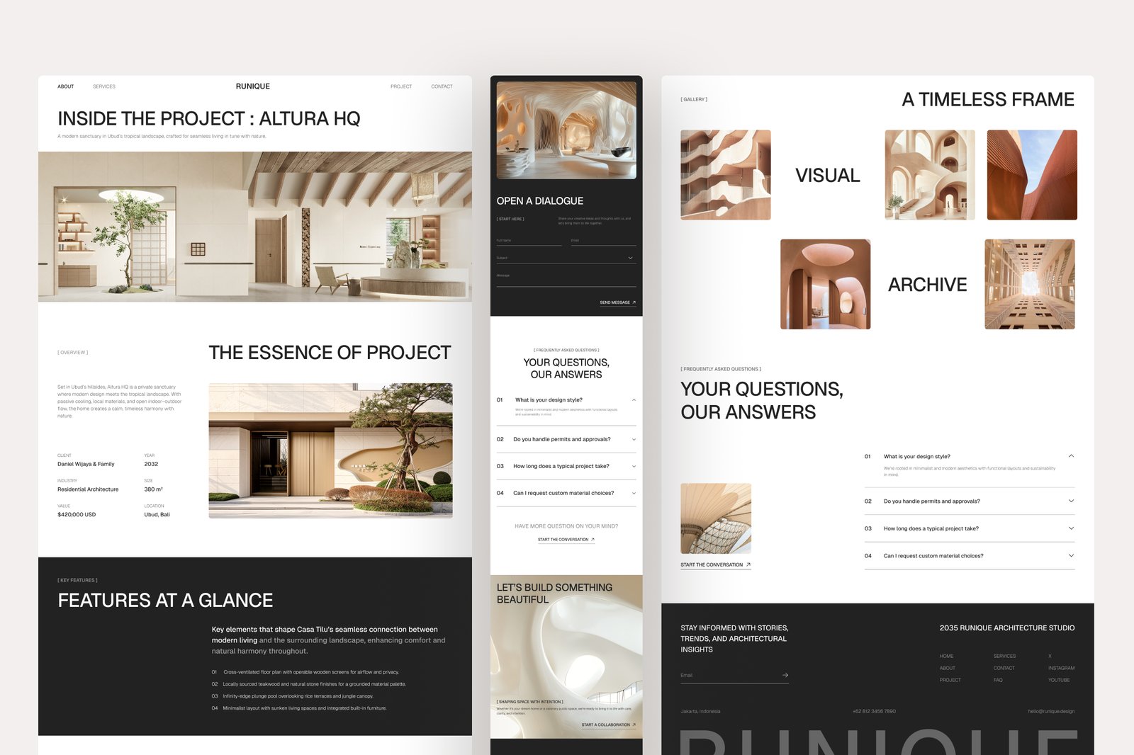 Runique – Architecture Firm Website UI Figma Template