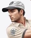 Man Wearing Full Cricket Kit with Bat Mockup