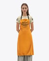 Young Woman Wearing Apron and T-Shirt Mockup