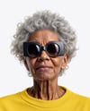 Old Black Woman Wearing Sweatshirt & Sweatpants Mockup