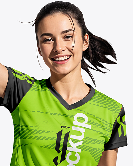 Woman Wearing Badminton Uniform Mockup