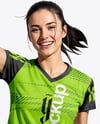 Woman Wearing Badminton Uniform Mockup