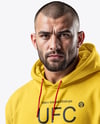 Male UFC Fighter Wearing Hoodie and Shorts Mockup