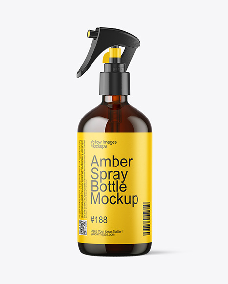 Amber Spray Bottle Mockup