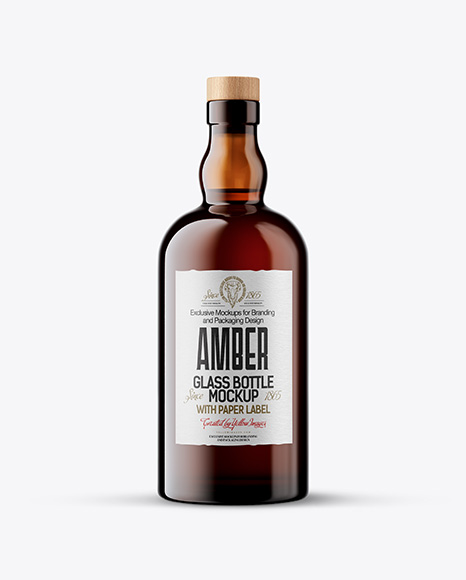 Amber Bottle Mockup - Product package mockup